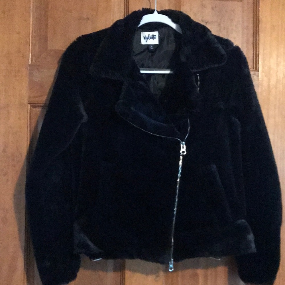 Vylette Furry brown short jacket size M